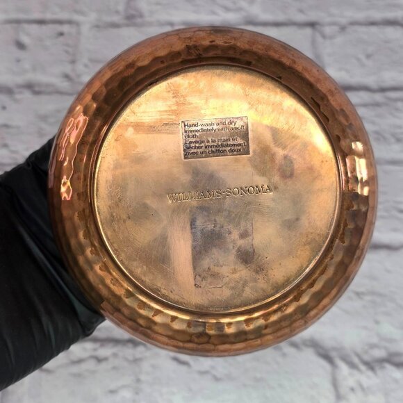 Williams-Sonoma Hammered Copper Silver Metal Lined Small Bowl 5.5" - Picture 3 of 7